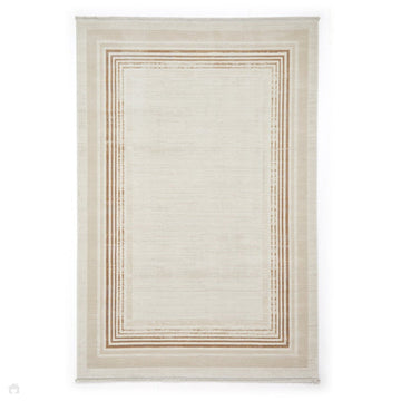 Mirage MR38 Modern Abstract Distressed Metallic Shimmer Soft Textured High-Density Polyester/Viscose Mix Low Profile Short Pile Cream/Beige Rug-Think Rugs-Rug Love - The Most Loved Rug Store